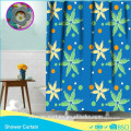 Polyester Shower Curtain for Bathroom Printing Bubble Flowers